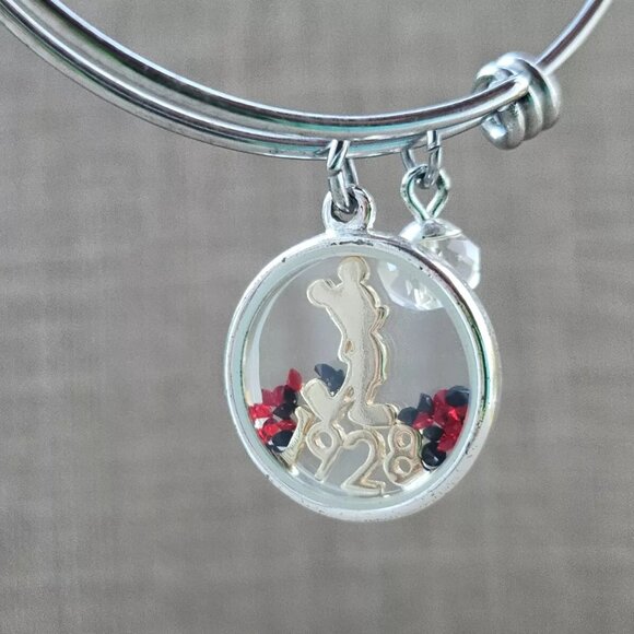 Disney Bracelet 1928 Silver Tone Wrist Band Fashion Jewelry Size Adjustable - Picture 6 of 11